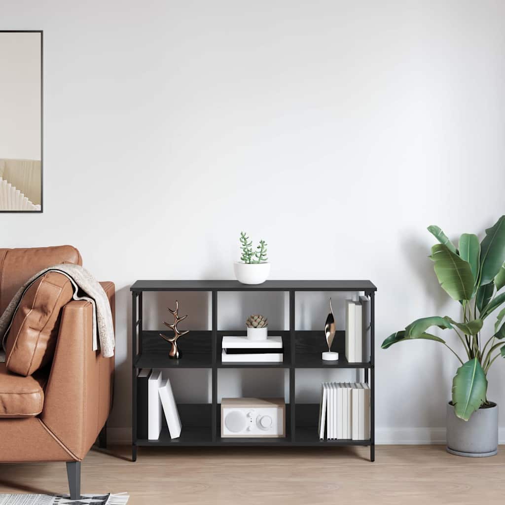 vidaXL Półka na książki Czarny Dąb 102 x 32 x 72,5 cm
