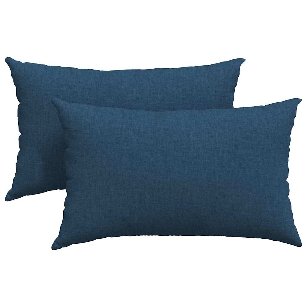 vidaXL Poduszki na sofę 2 pcs Niebieski 50 x 30 cm tkanina