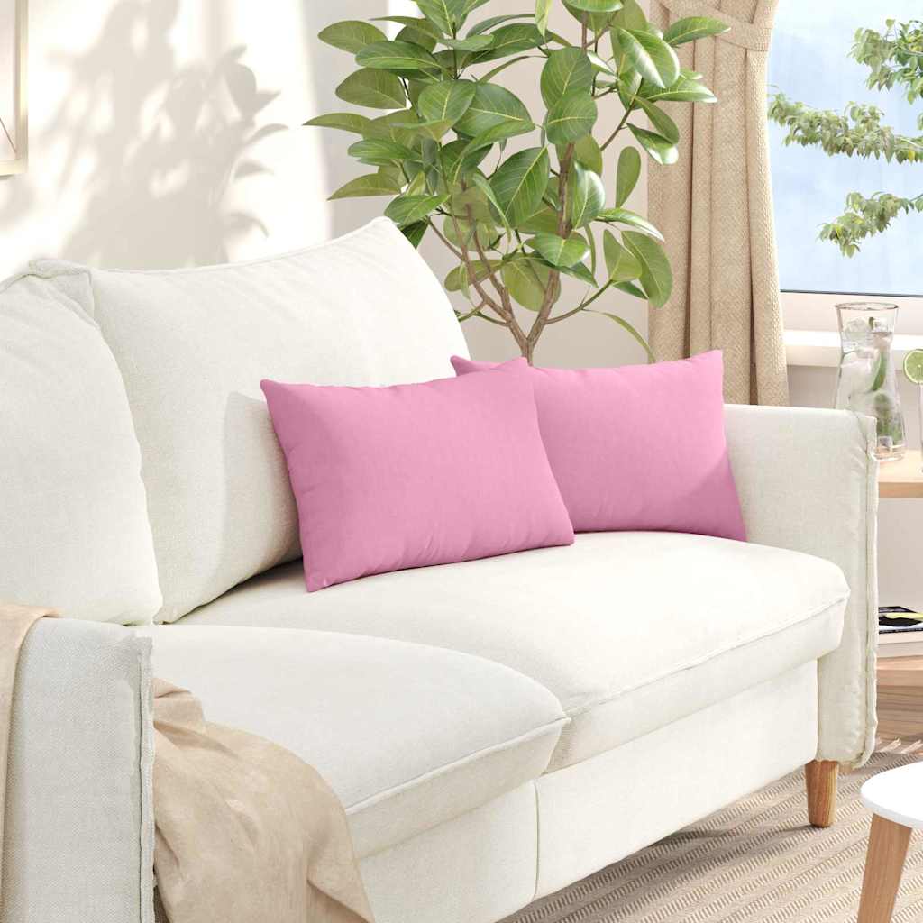 vidaXL Poduszki na sofę 2 pcs Różowy 50 x 30 cm tkanina