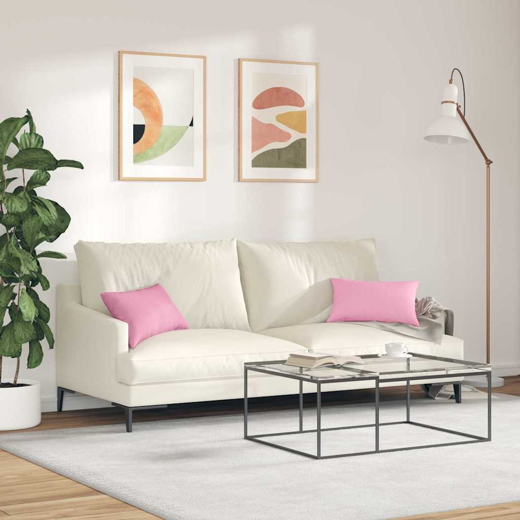 vidaXL Poduszki na sofę 2 pcs Różowy 50 x 30 cm tkanina
