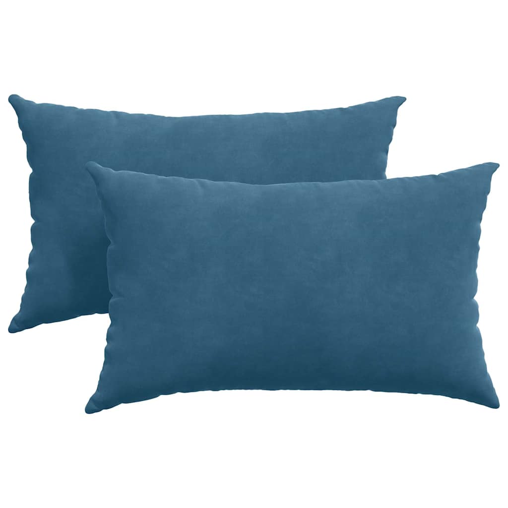 vidaXL Poduszki na sofę 2 pcs Niebieski 50 x 30 cm Tkanina sztruksowa
