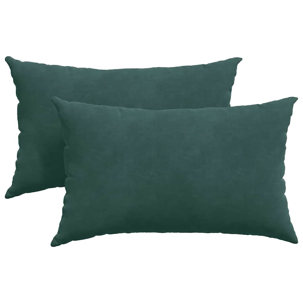 vidaXL Poduszki na sofę 2 pcs Ciemnozielony 50 x 30 cm