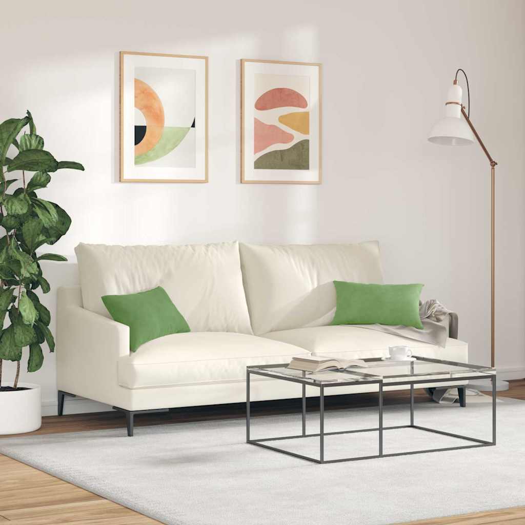 vidaXL Poduszki na sofę 2 pcs jasnozielony 50 x 30 cm