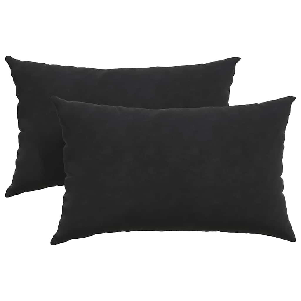 vidaXL Poduszki na sofę 2 pcs Czarny 50 x 30 cm Tkanina sztruksowa