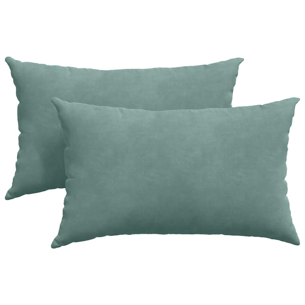 vidaXL Poduszki na sofę 2 pcs Zielony morski 50 x 30 cm