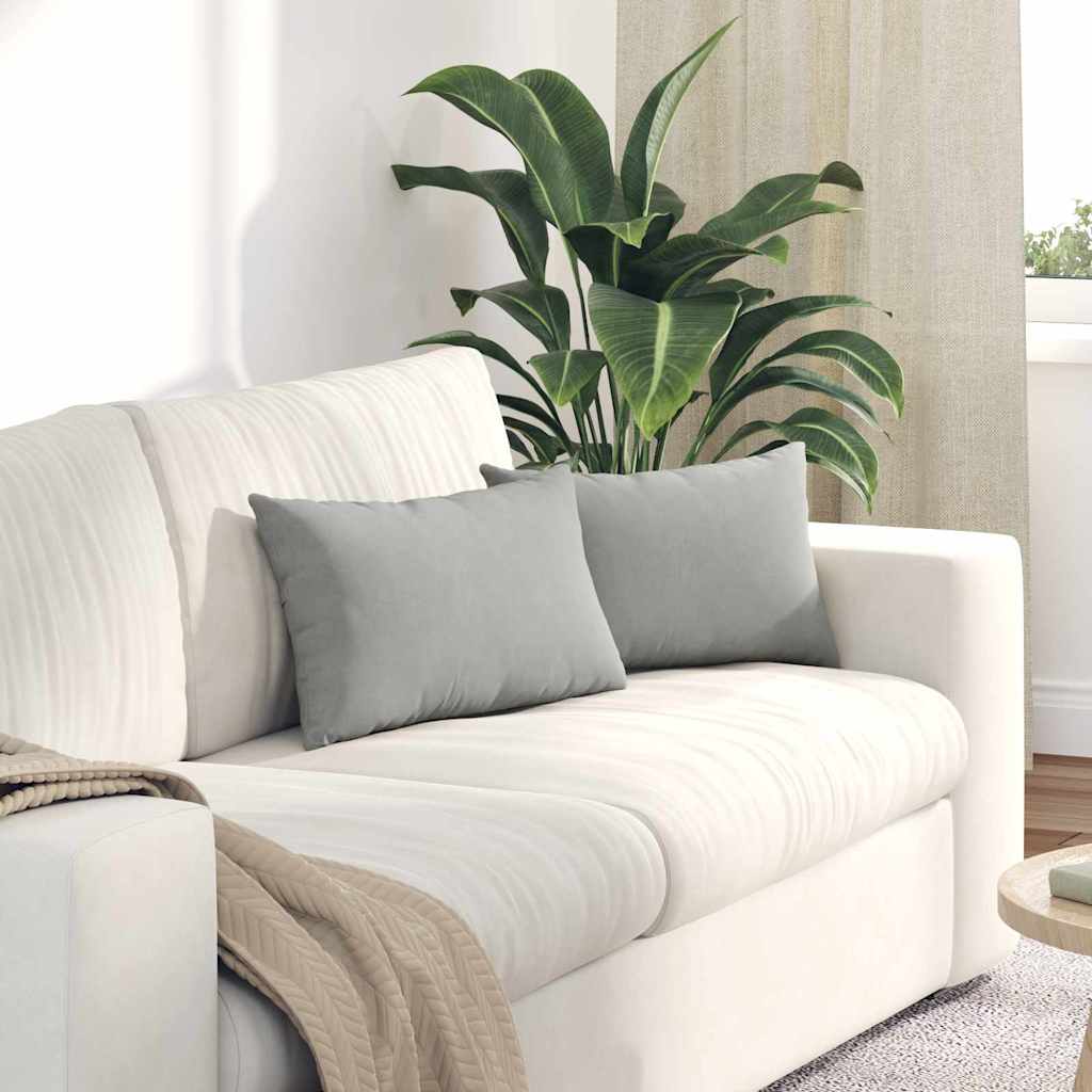 vidaXL Poduszki na sofę 2 pcs Jasnoszary 50 x 30 cm tkanina