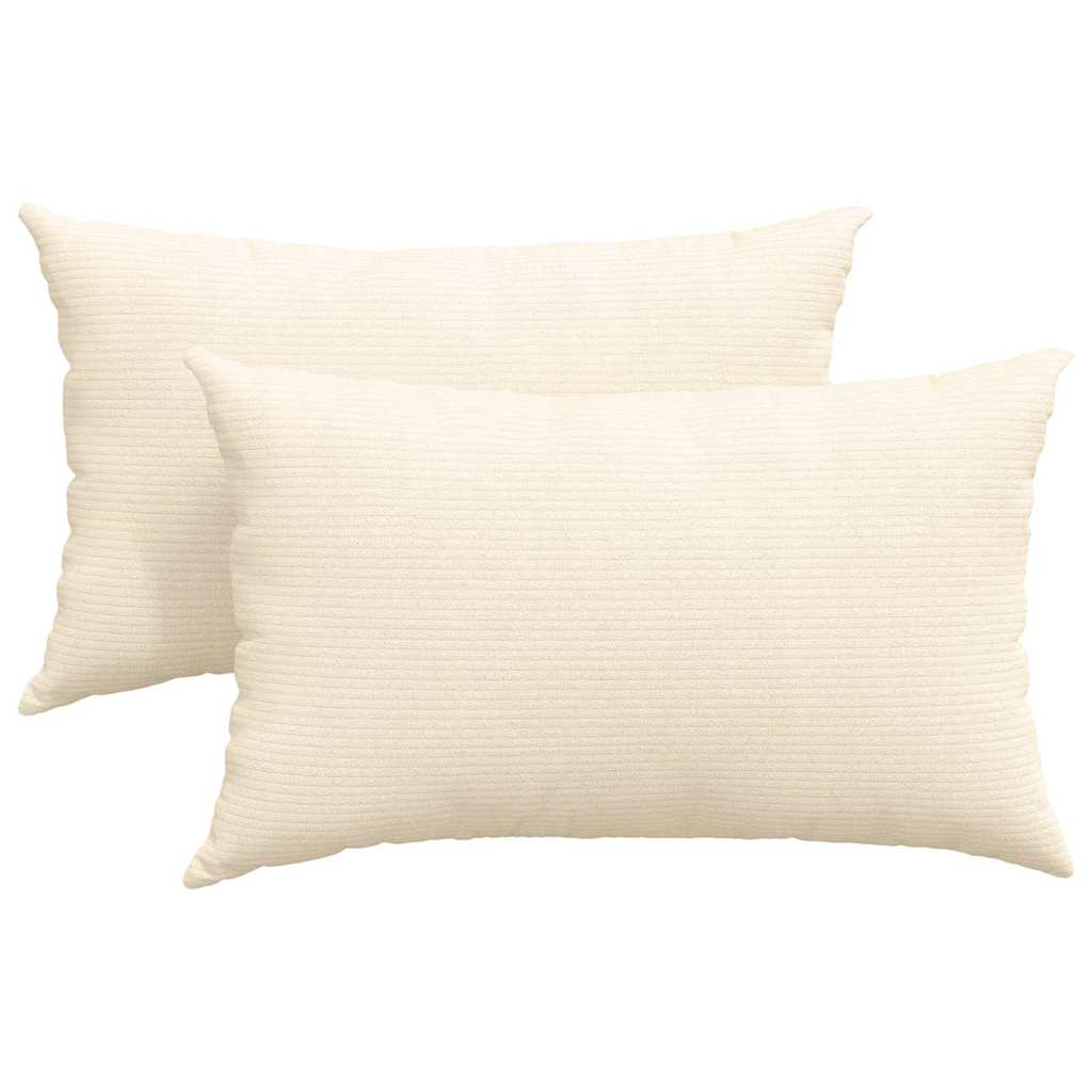 vidaXL Poduszki na sofę 2 pcs Kremowy 50 x 30 cm Tkanina sztruksowa