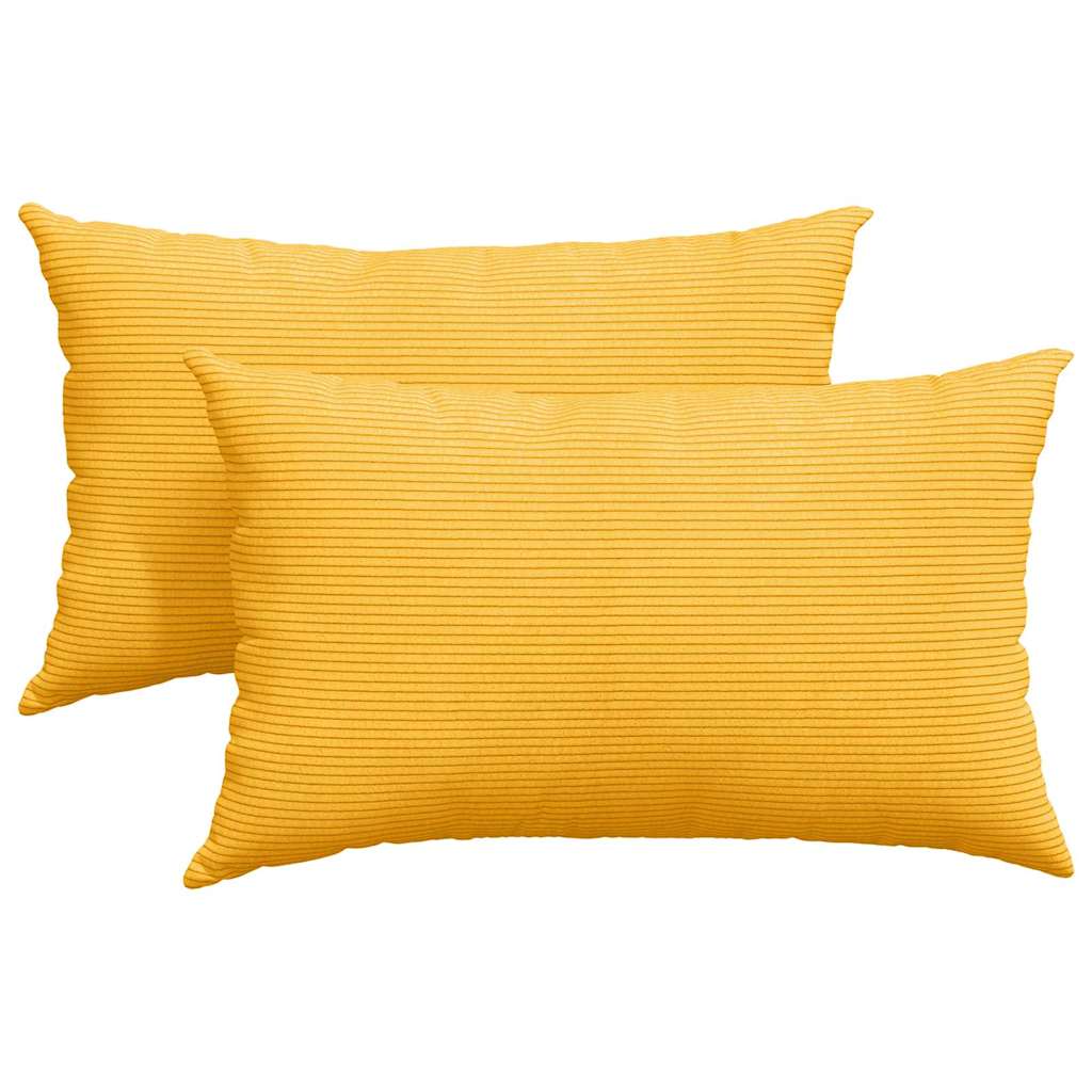 vidaXL Poduszki na sofę 2 pcs Jasnożółty 50 x 30 cm Tkanina sztruksowa