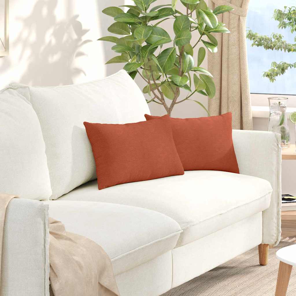vidaXL Poduszki na sofę 2 pcs Czerwono-pomarańczowy 50 x 30 cm