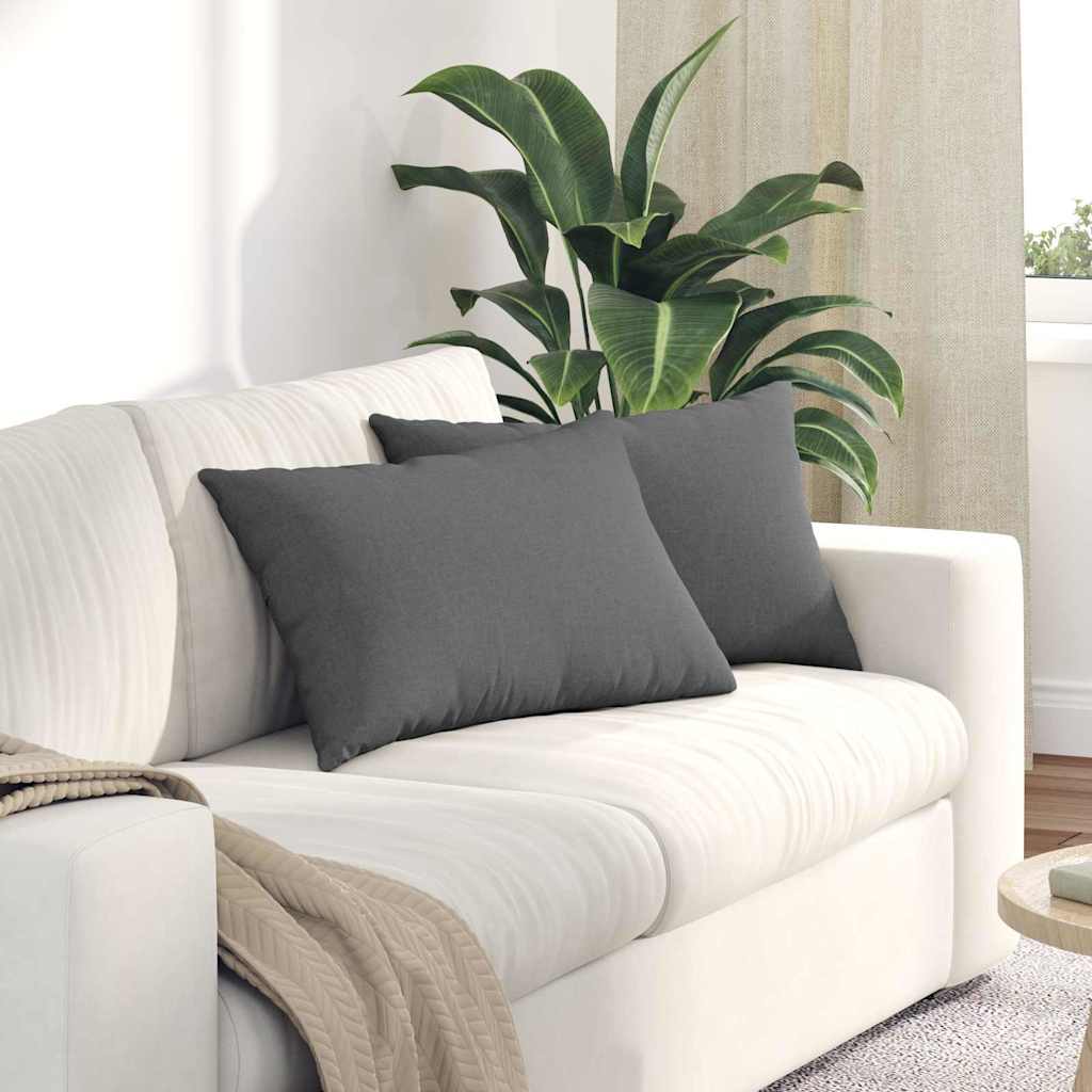 vidaXL Poduszki na sofę 2 pcs Ciemnoszary 60 x 40 cm tkanina