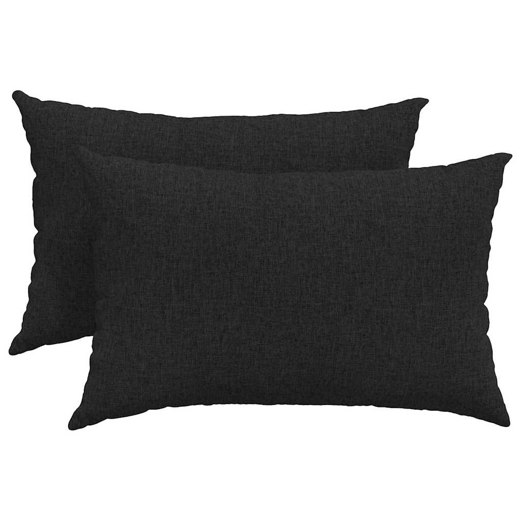 vidaXL Poduszki na sofę 2 pcs Czarny 60 x 40 cm tkanina