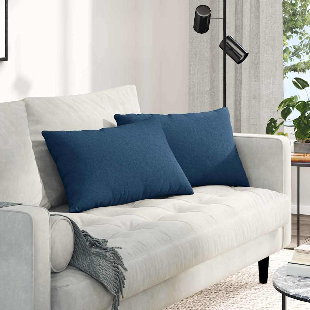 vidaXL Poduszki na sofę 2 pcs Niebieski 60 x 40 cm tkanina