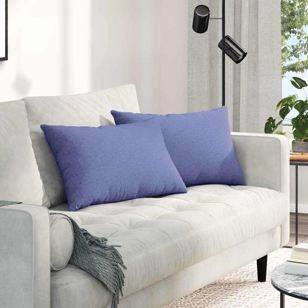 vidaXL Poduszki na sofę 2 pcs Niebieski dżins 60 x 40 cm tkanina