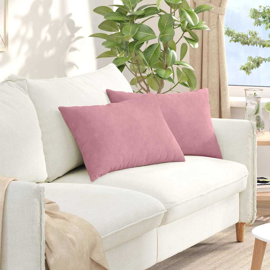 vidaXL Poduszki na sofę 2 pcs Różowy 60 x 40 cm Tkanina sztruksowa
