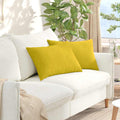 vidaXL Poduszki na sofę 2 pcs Żółty 60 x 40 cm Tkanina sztruksowa