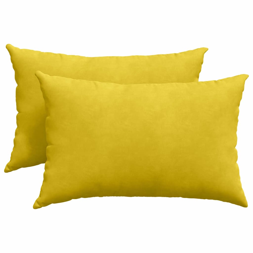 vidaXL Poduszki na sofę 2 pcs Żółty 60 x 40 cm Tkanina sztruksowa