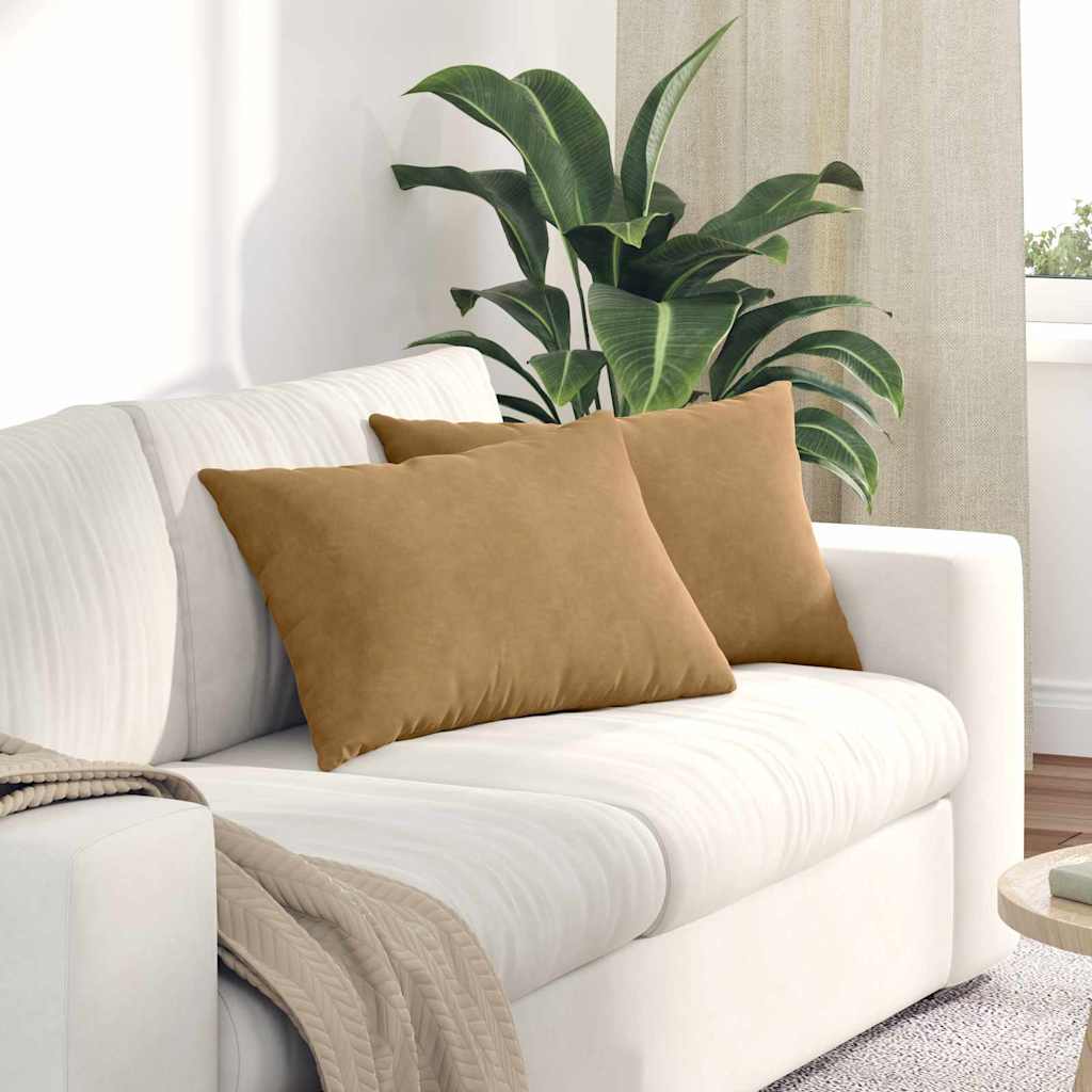 vidaXL Poduszki na sofę 2 pcs Brązowy 60 x 40 cm Tkanina sztruksowa