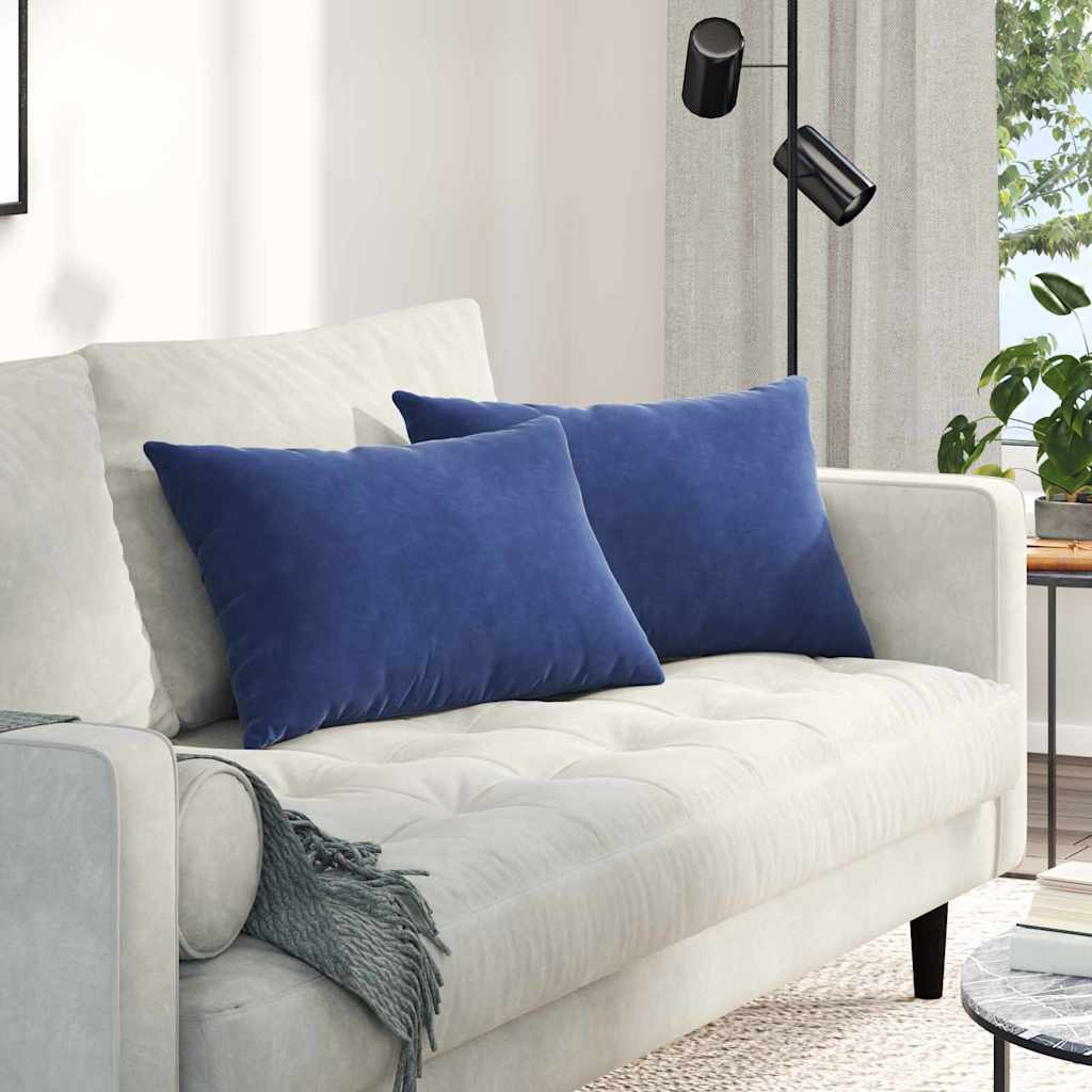 vidaXL Poduszki na sofę 2 pcs Niebieski policyjny 60 x 40 cm