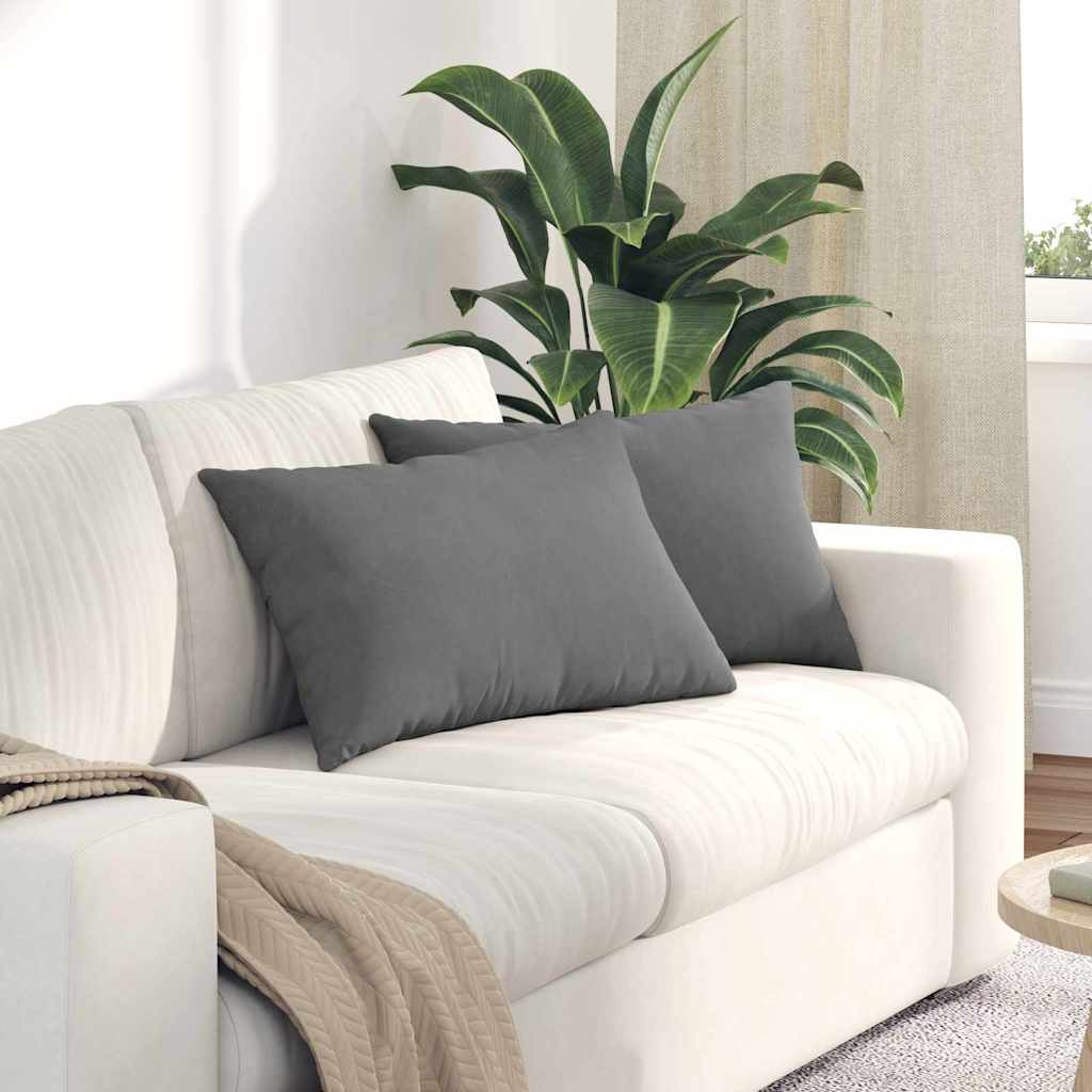 vidaXL Poduszki na sofę 2 pcs Ciemnoszary 60 x 40 cm tkanina