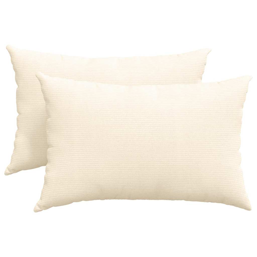 vidaXL Poduszki na sofę 2 pcs Kremowy 60 x 40 cm Tkanina sztruksowa