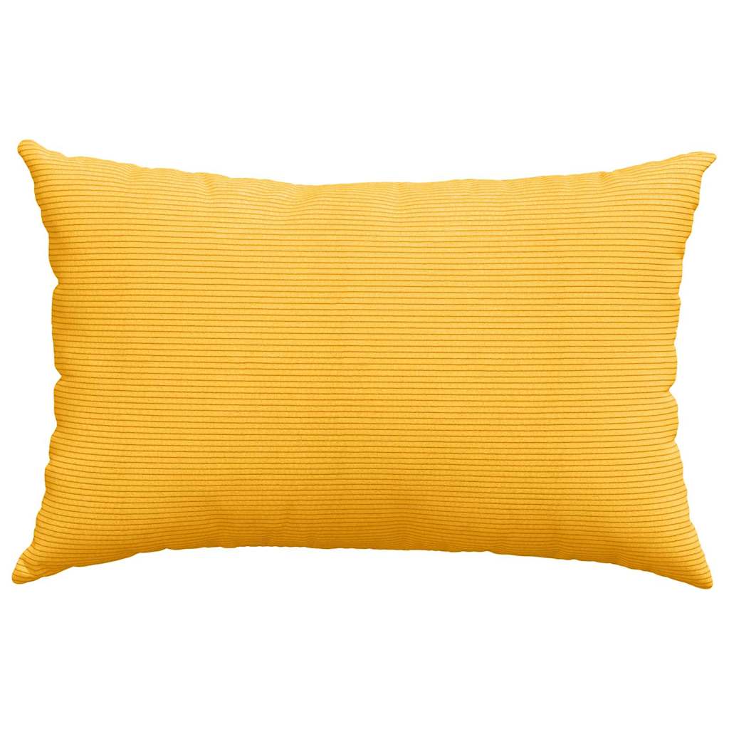 vidaXL Poduszki na sofę 2 pcs Jasnożółty 60 x 40 cm Tkanina sztruksowa