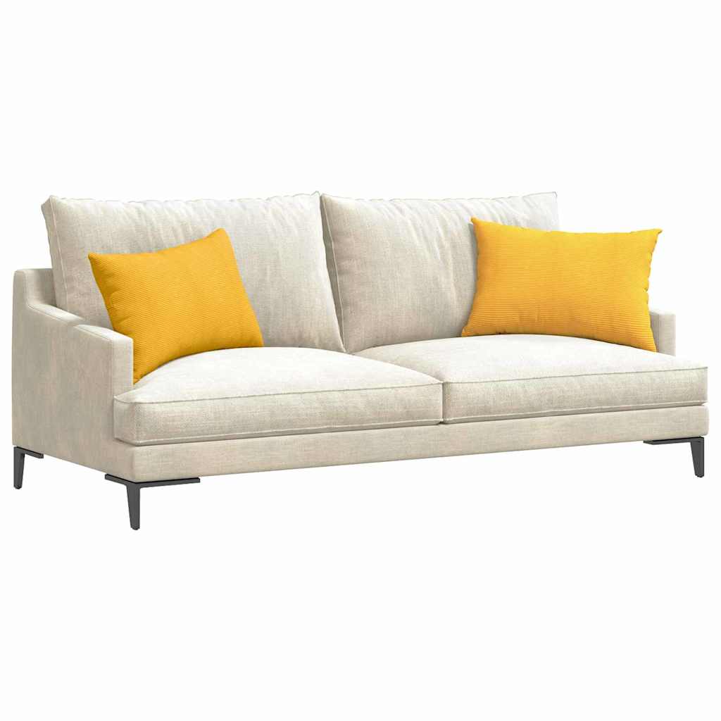 vidaXL Poduszki na sofę 2 pcs Jasnożółty 60 x 40 cm Tkanina sztruksowa