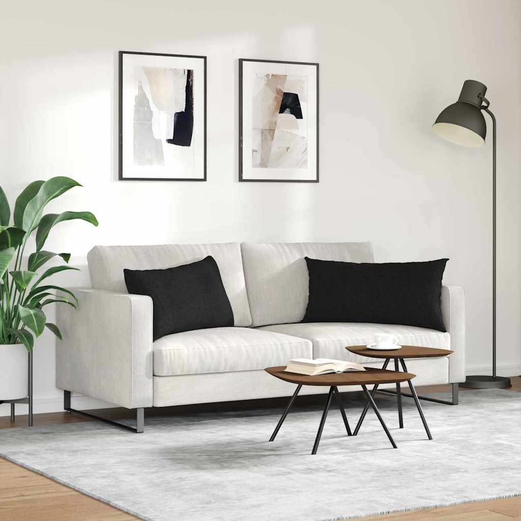 vidaXL Poduszki na sofę 2 pcs Czarny 80 x 40 cm tkanina