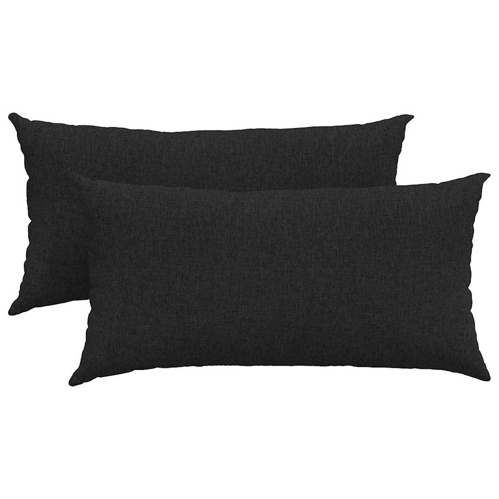 vidaXL Poduszki na sofę 2 pcs Czarny 80 x 40 cm tkanina