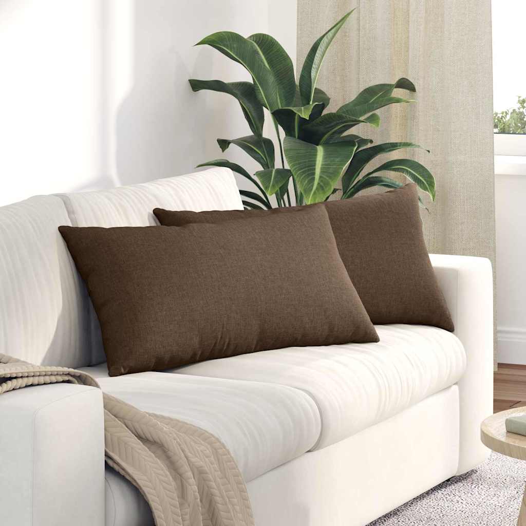 vidaXL Poduszki na sofę 2 pcs Brązowy 80 x 40 cm tkanina