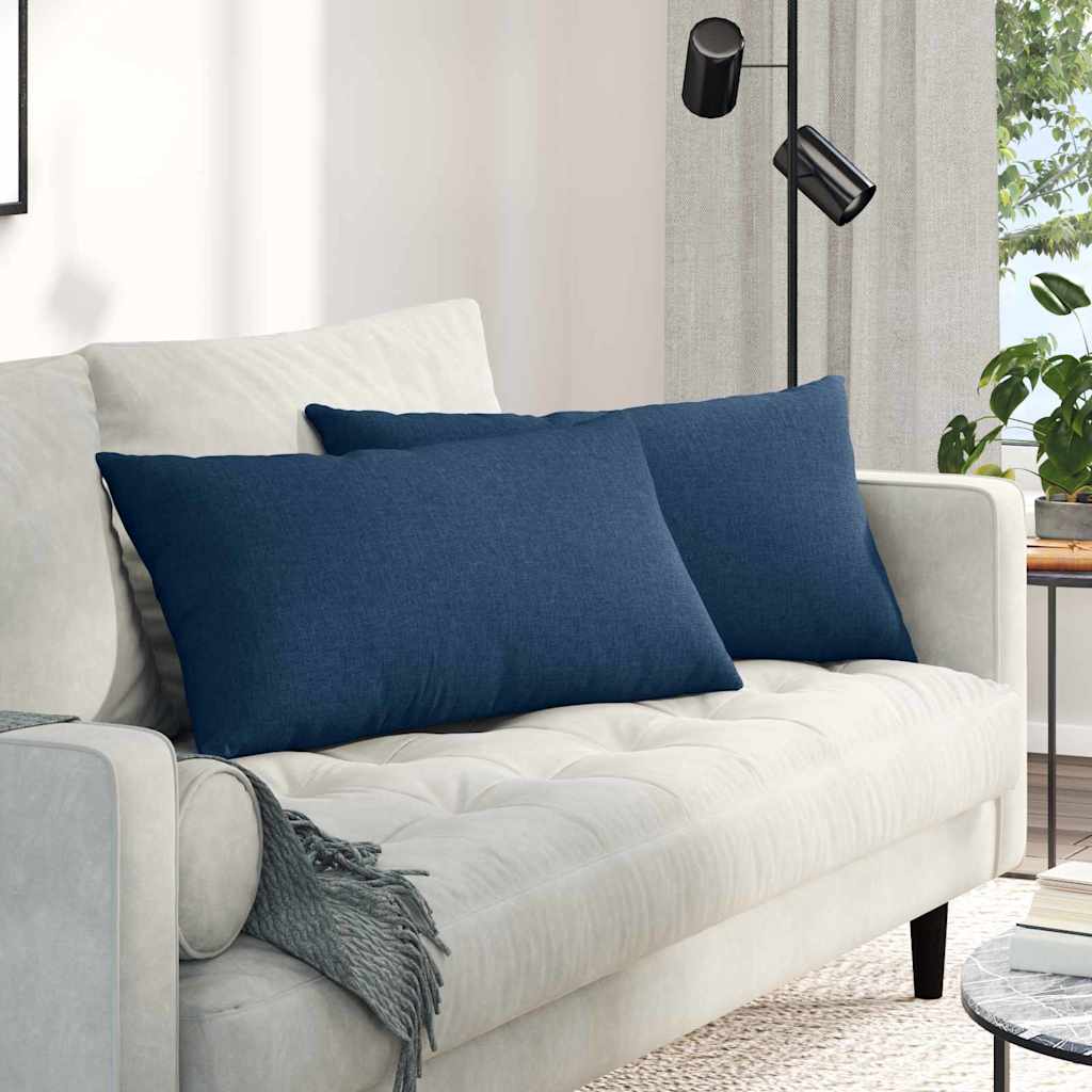 vidaXL Poduszki na sofę 2 pcs Niebieski 80 x 40 cm tkanina