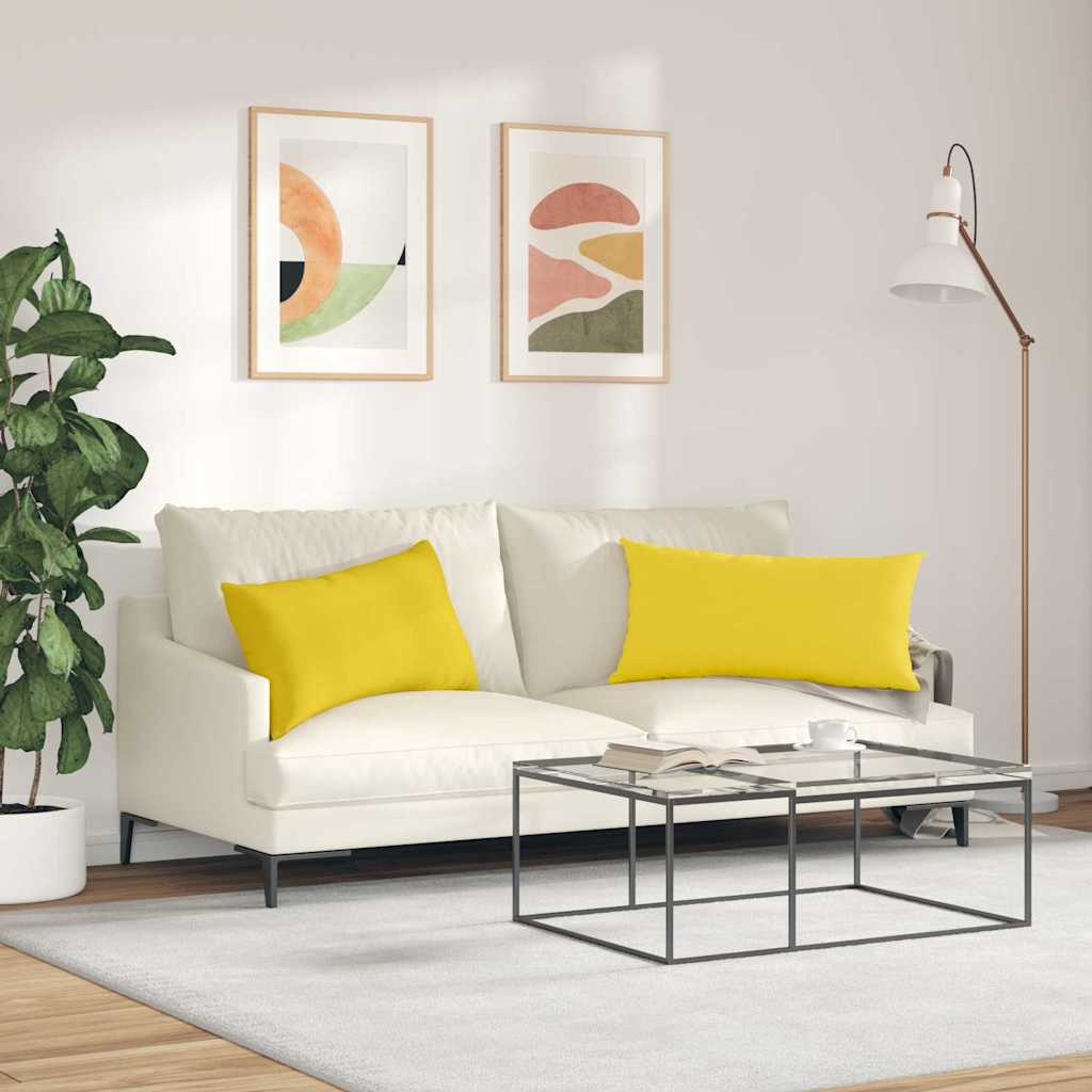 vidaXL Poduszki na sofę 2 pcs Jasnożółty 80 x 40 cm tkanina