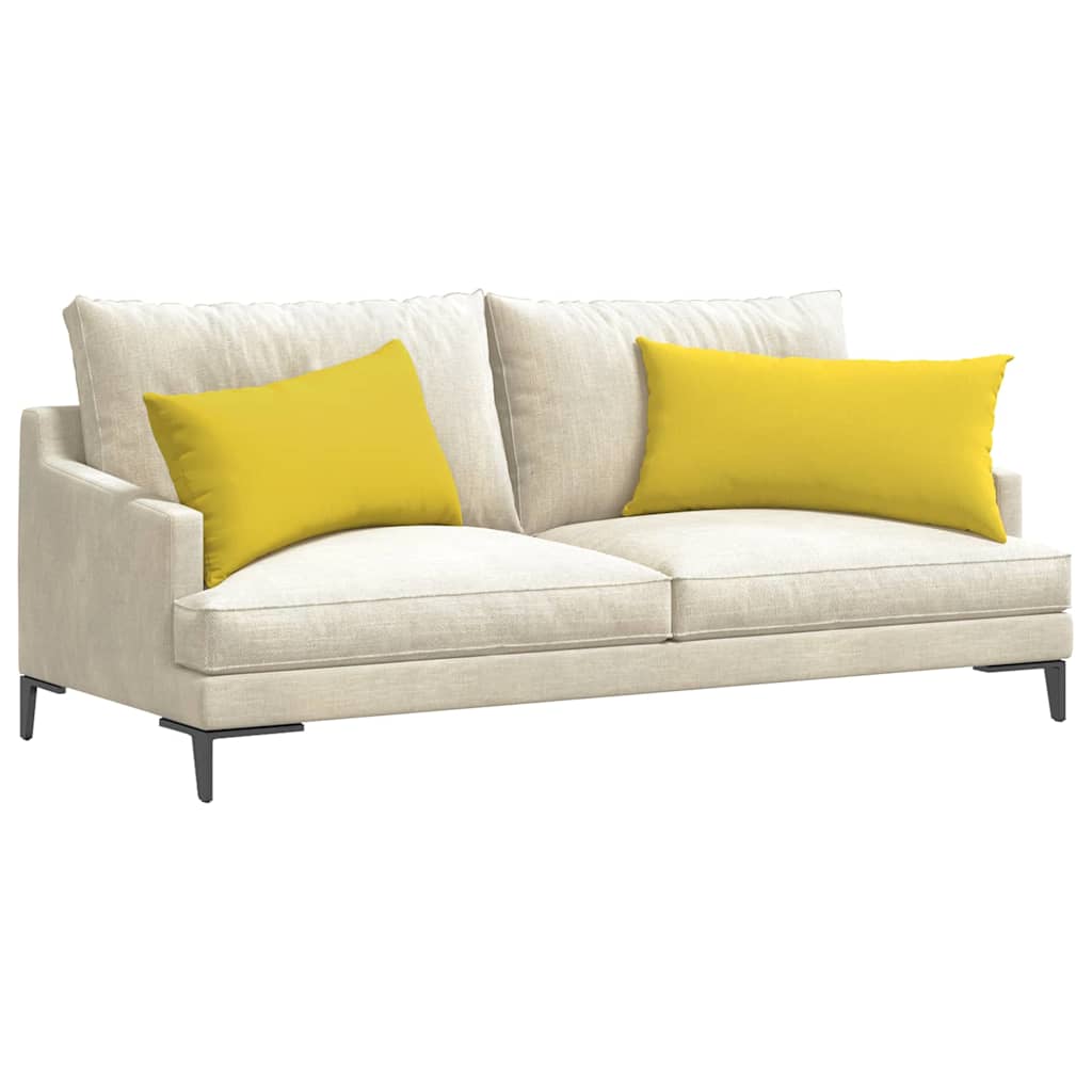 vidaXL Poduszki na sofę 2 pcs Jasnożółty 80 x 40 cm tkanina