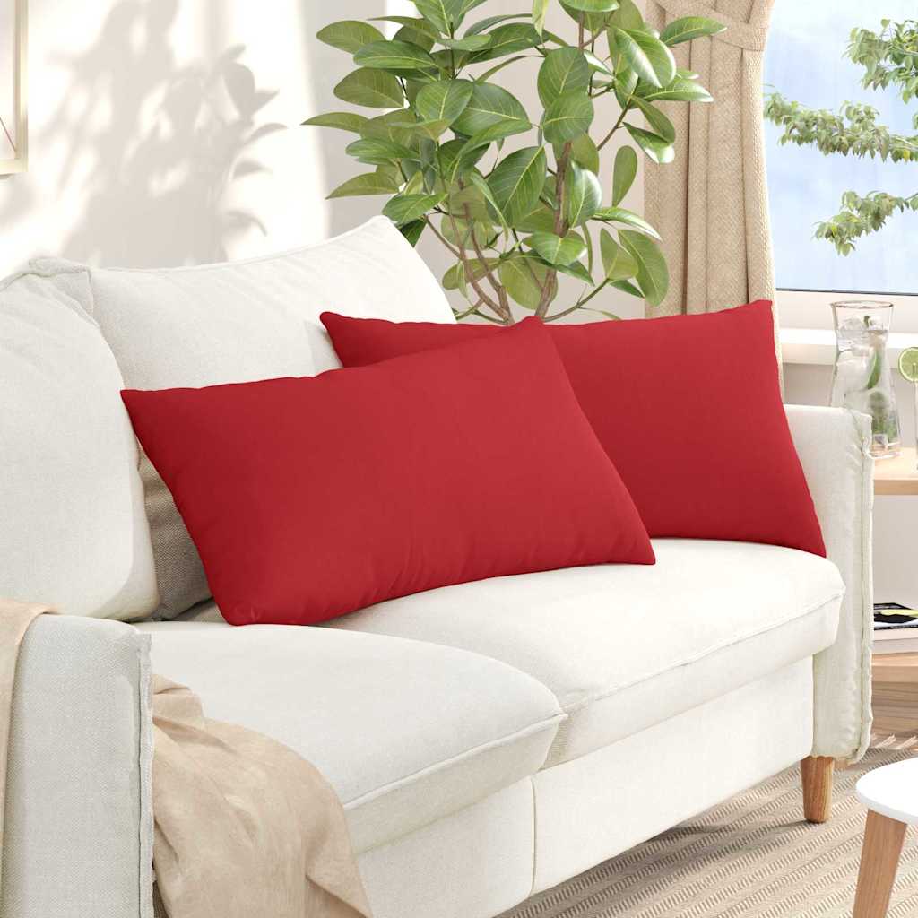 vidaXL Poduszki na sofę 2 pcs Czerwony 80 x 40 cm tkanina