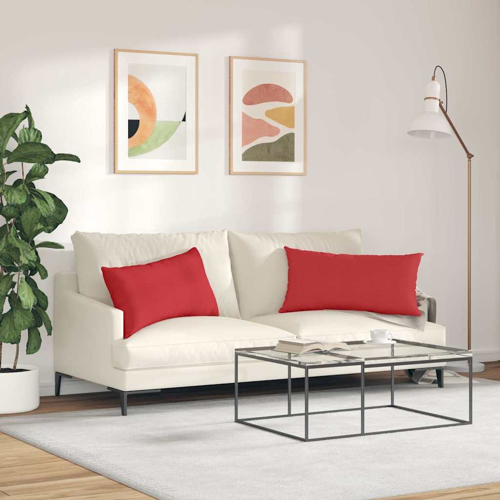 vidaXL Poduszki na sofę 2 pcs Czerwony 80 x 40 cm tkanina