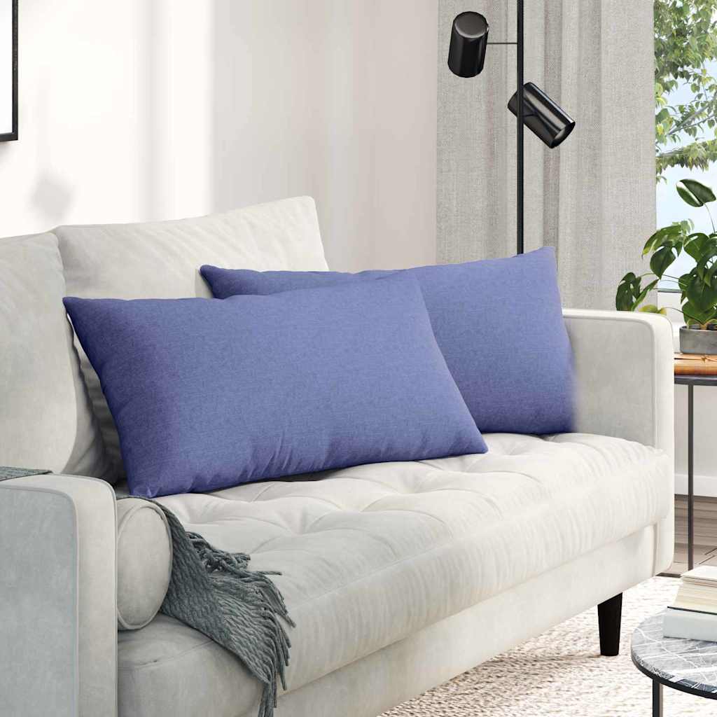 vidaXL Poduszki na sofę 2 pcs Niebieski dżins 80 x 40 cm tkanina