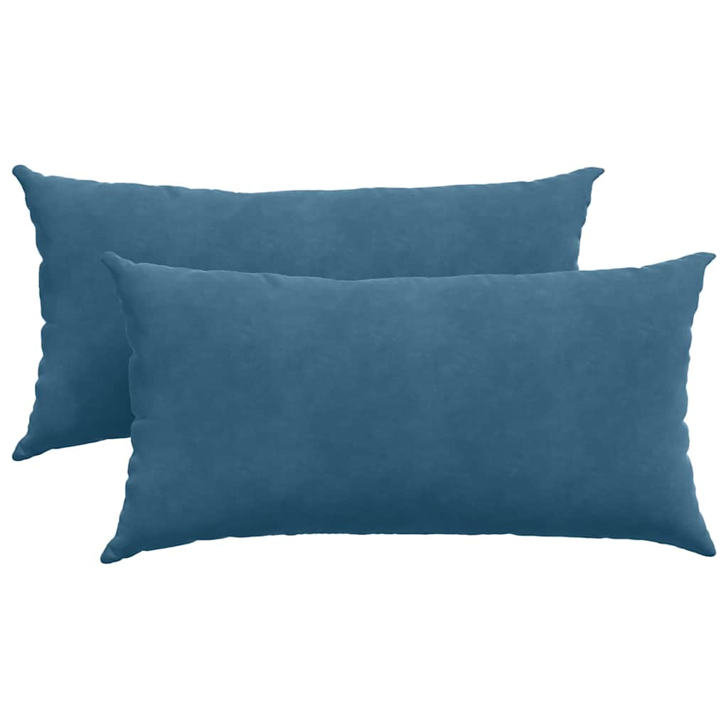 vidaXL Poduszki na sofę 2 pcs Niebieski 80 x 40 cm Tkanina sztruksowa