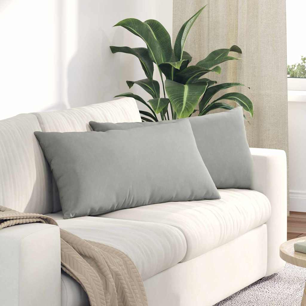 vidaXL Poduszki na sofę 2 pcs Jasnoszary 80 x 40 cm tkanina