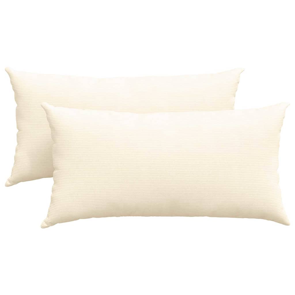 vidaXL Poduszki na sofę 2 pcs Kremowy 80 x 40 cm Tkanina sztruksowa