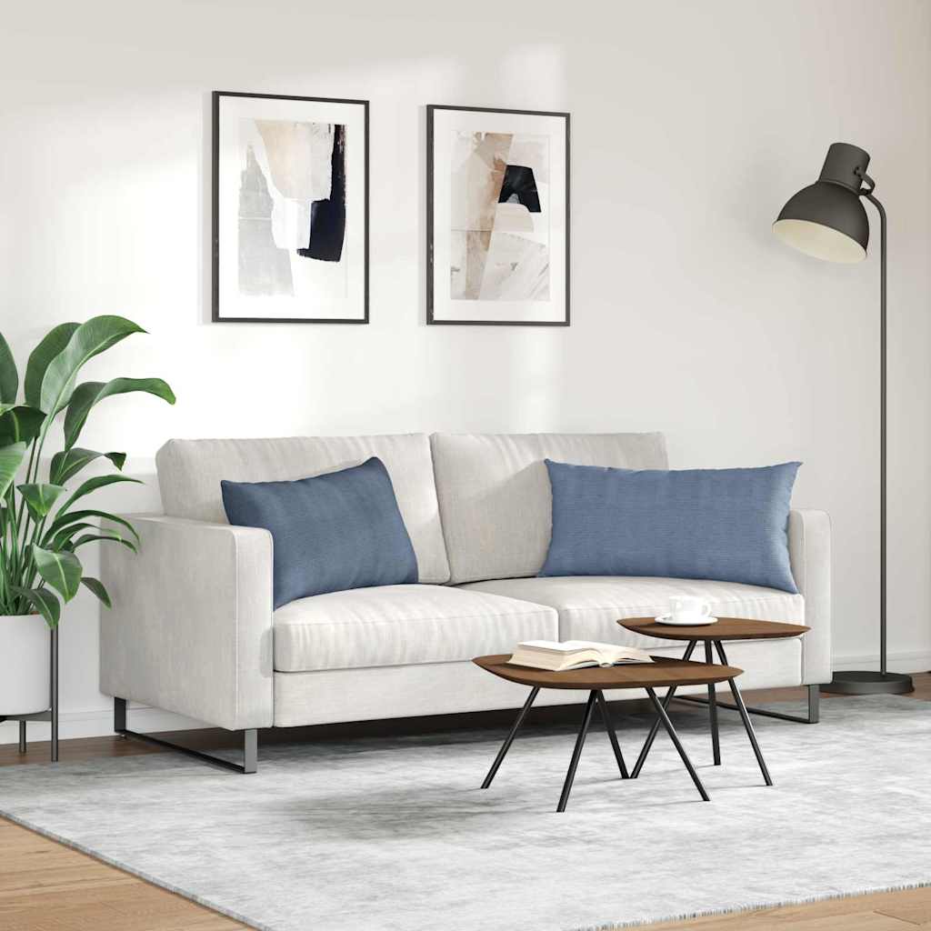 vidaXL Poduszki na sofę 2 pcs Niebieski 80 x 40 cm Tkanina sztruksowa