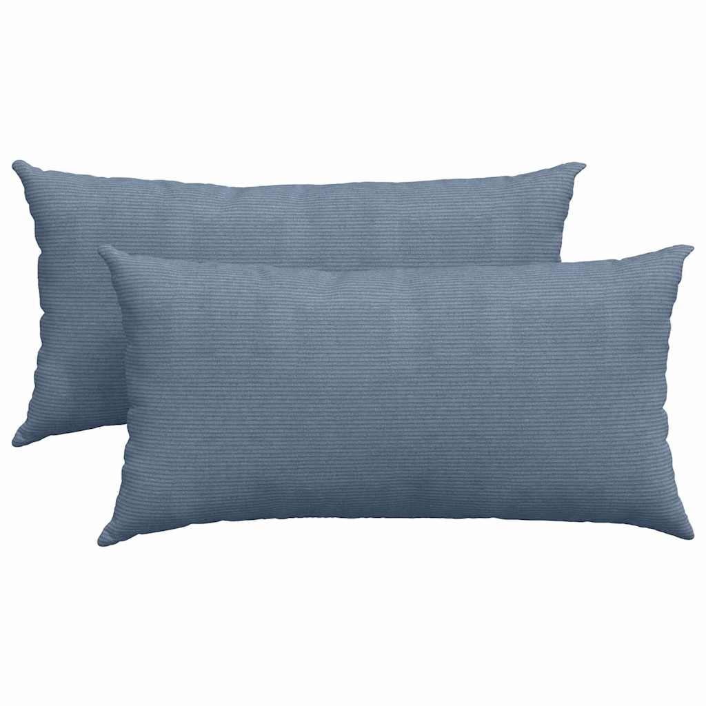vidaXL Poduszki na sofę 2 pcs Niebieski 80 x 40 cm Tkanina sztruksowa