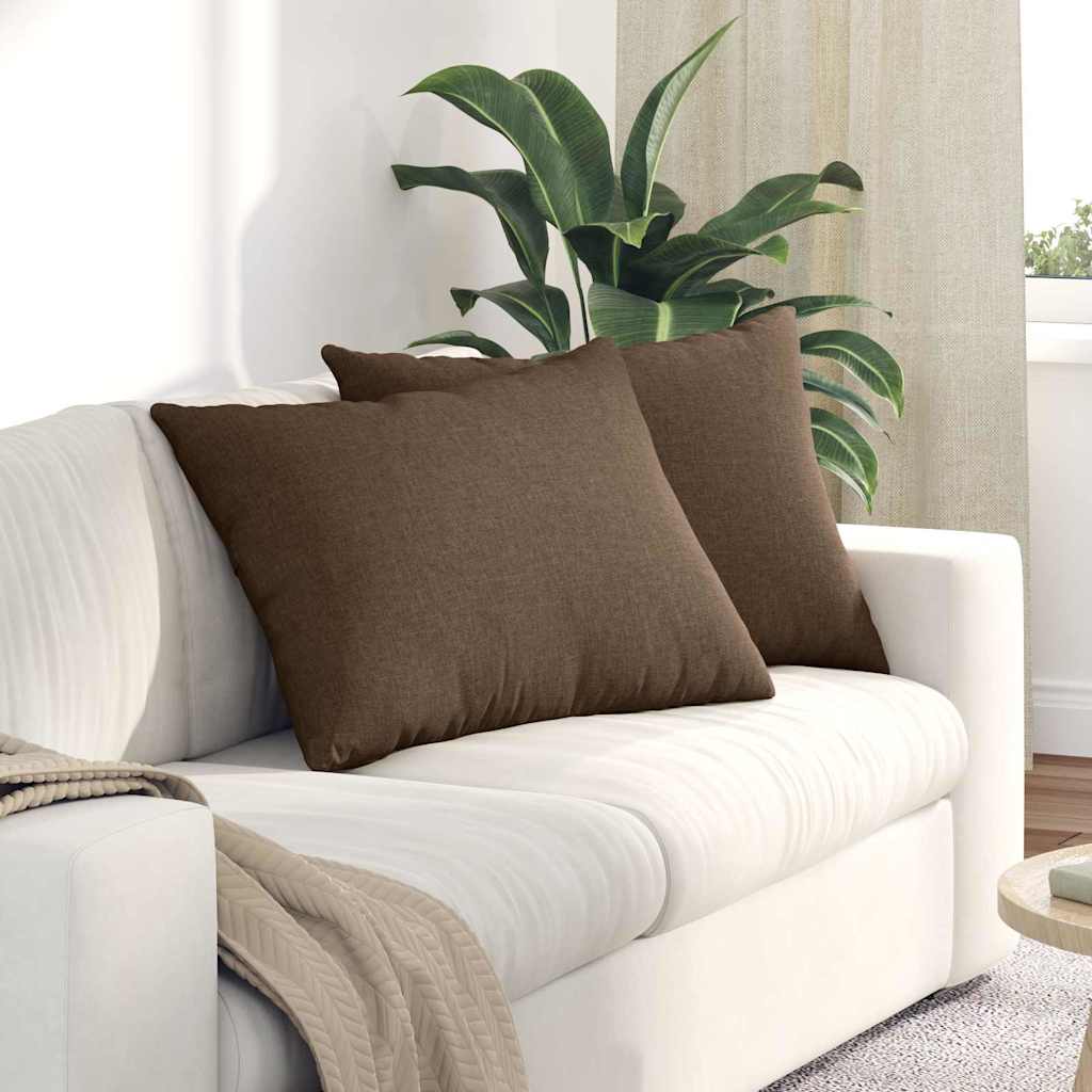 vidaXL Poduszki na sofę 2 pcs Brązowy 70 x 50 cm tkanina