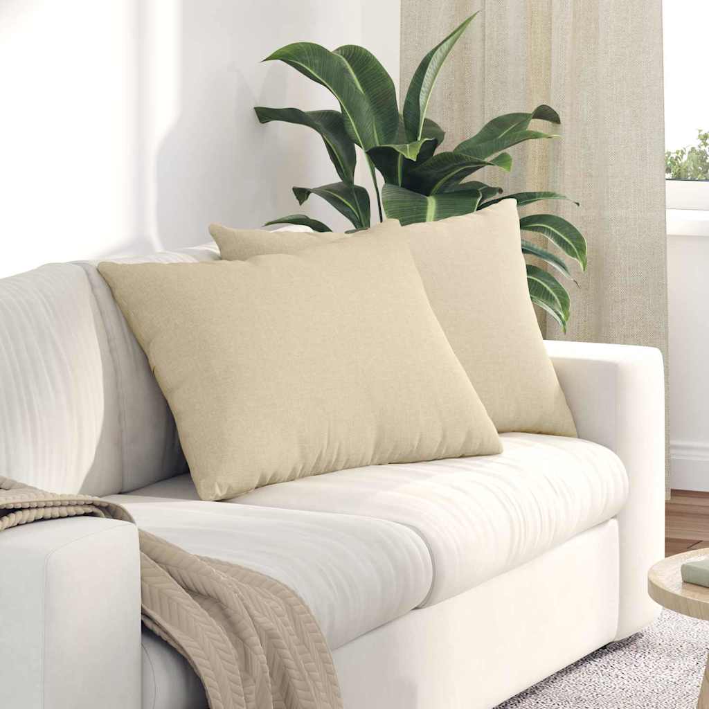 vidaXL Poduszki na sofę 2 pcs Kremowy 70 x 50 cm tkanina