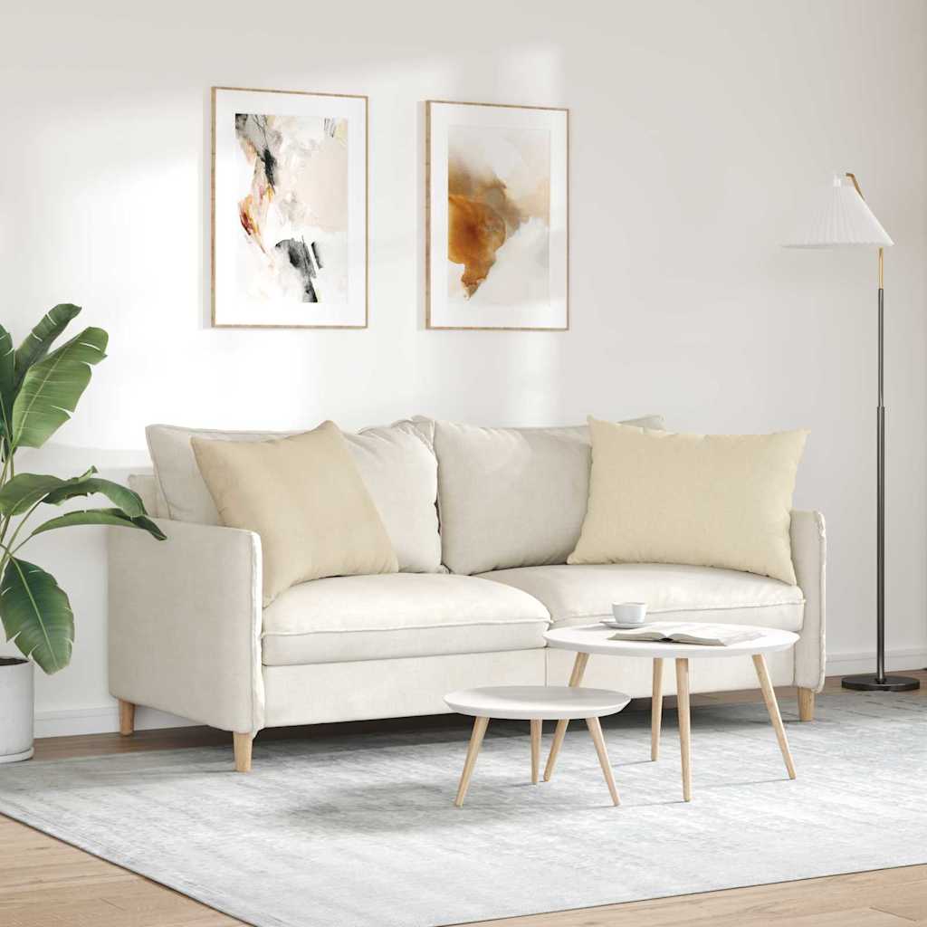 vidaXL Poduszki na sofę 2 pcs Kremowy 70 x 50 cm tkanina