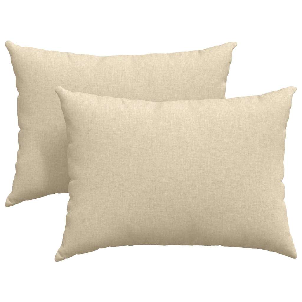 vidaXL Poduszki na sofę 2 pcs Kremowy 70 x 50 cm tkanina