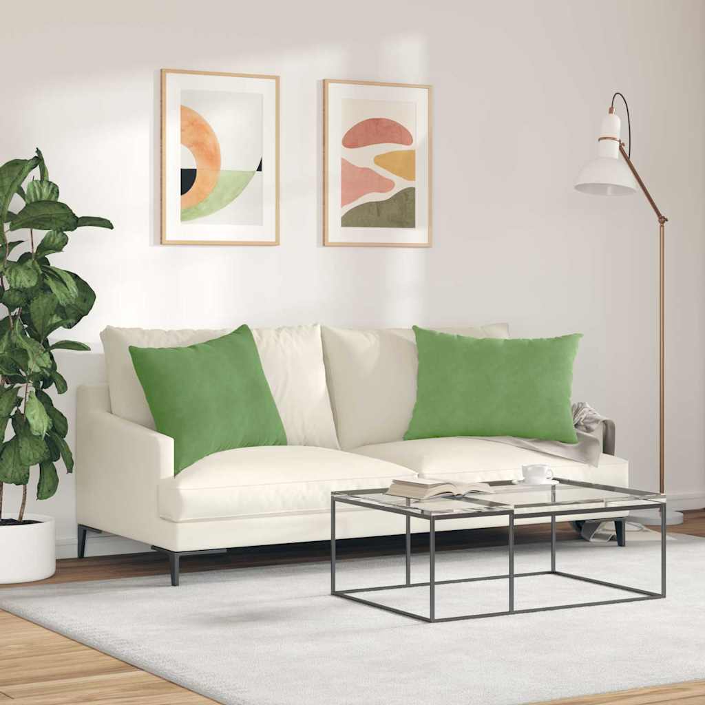vidaXL Poduszki na sofę 2 pcs jasnozielony 70 x 50 cm