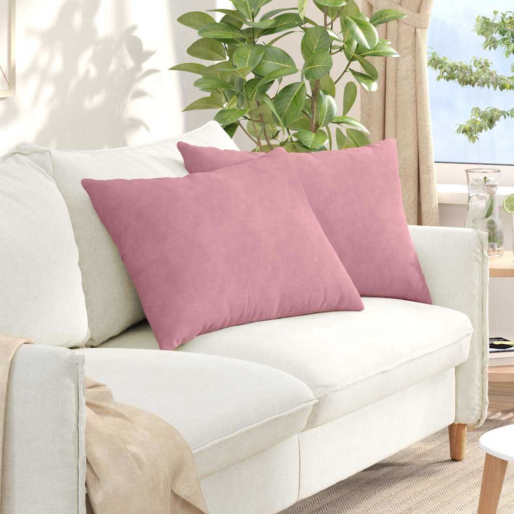 vidaXL Poduszki na sofę 2 pcs Różowy 70 x 50 cm Tkanina sztruksowa