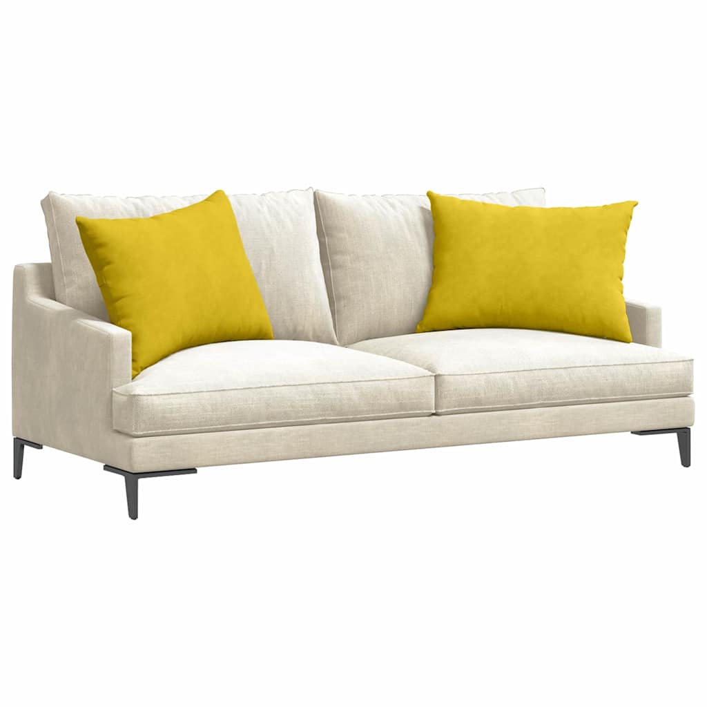 vidaXL Poduszki na sofę 2 pcs Żółty 70 x 50 cm Tkanina sztruksowa