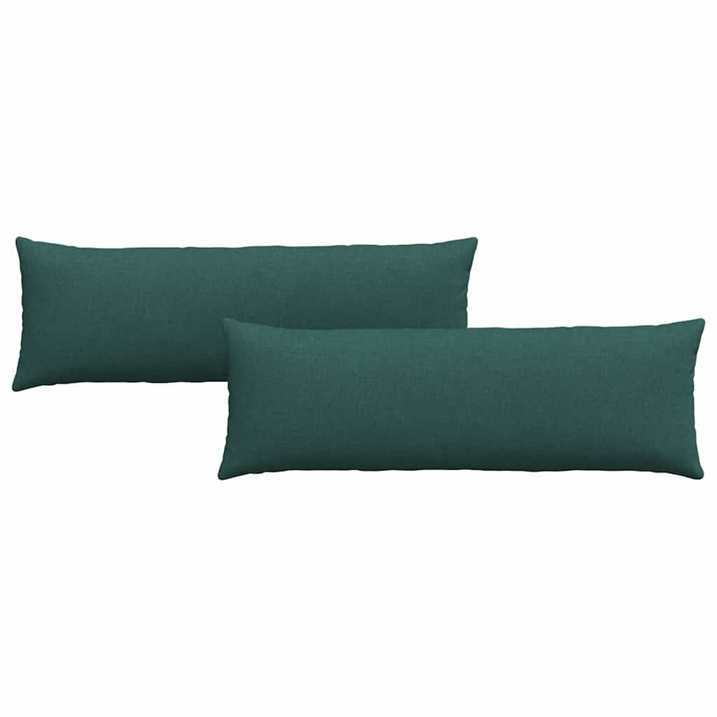 vidaXL Poduszki na sofę 2 pcs Ciemna zieleń 120 x 40 cm tkanina