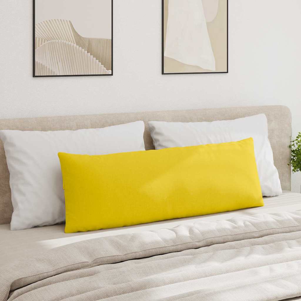 vidaXL Poduszki na sofę 2 pcs Jasnożółty 120 x 40 cm tkanina