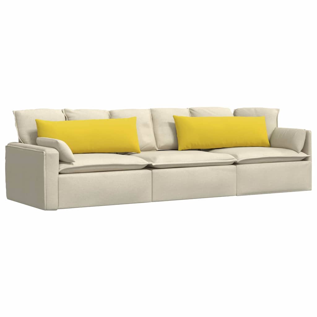vidaXL Poduszki na sofę 2 pcs Jasnożółty 120 x 40 cm tkanina
